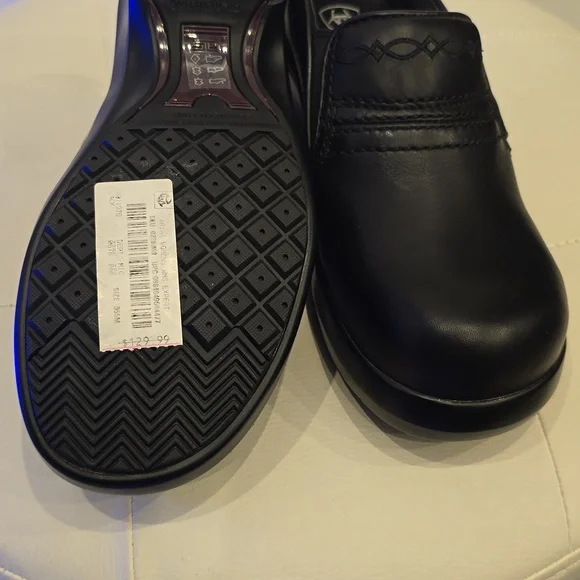 Ariat Workforce black clogs women's leather  static dissipating 5 1/2 new Shoea - Picture 8 of 8